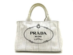 Prada Canapa Handbag Denim White